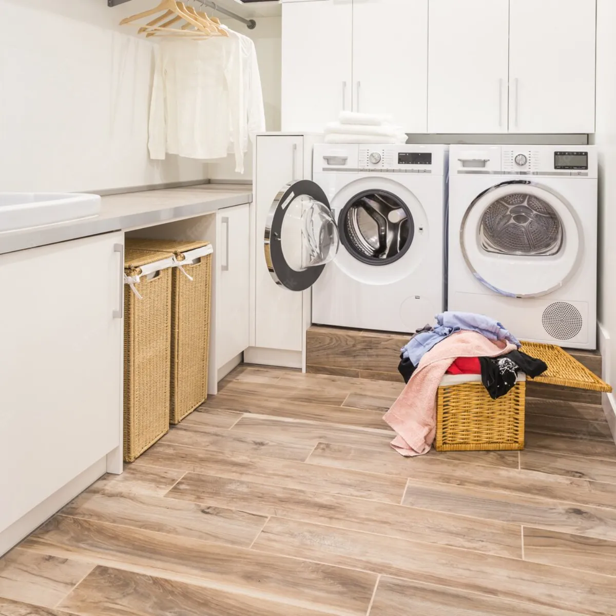 Electrolux dryer in laundry room
